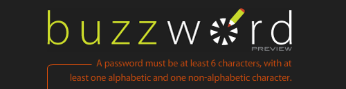 buzzword password error