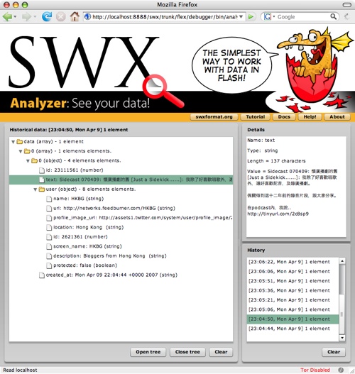 SWX Analyzer in 0.1.9