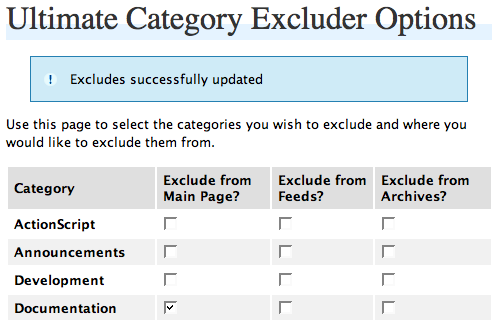 Wordpress Ultimate Category Excluder Plugin