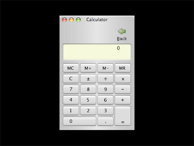 Calculator With Back Button