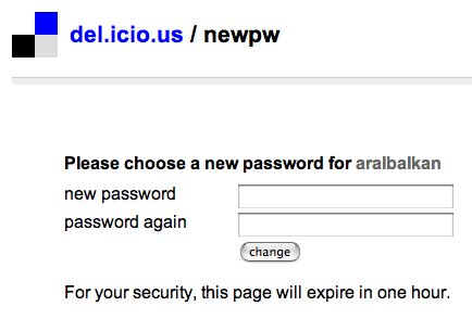 Delicious password stupidity - screen 1