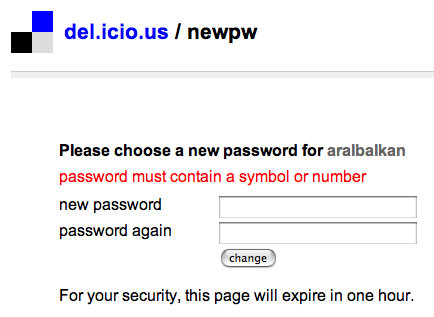 Delicious password stupidity - screen 3