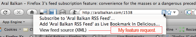 Firefox Feed Feature Request