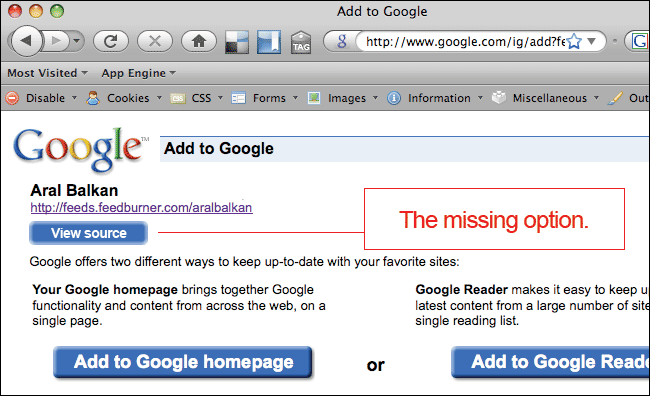 Google Reader: the missing option