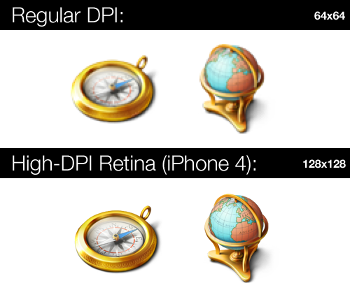 An image showing the superior detail in using high-resolution web images for the iPhone 4 Retina display